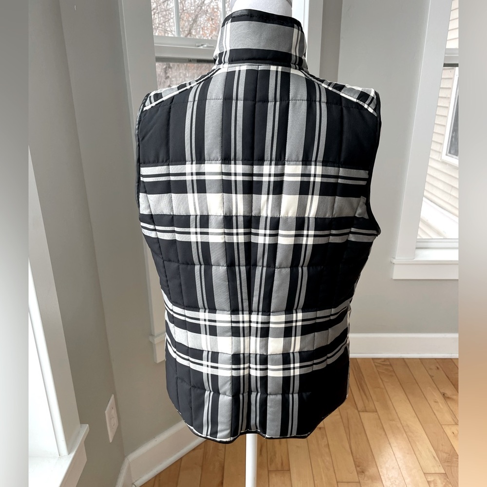 Lauren Ralph Lauren Black White Plaid Vest Size Medium - Picture 2 of 10